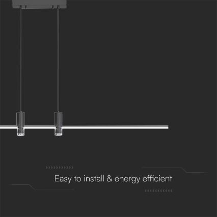 LED Lestenec na vrvici LED/19W/230V 3000K črna