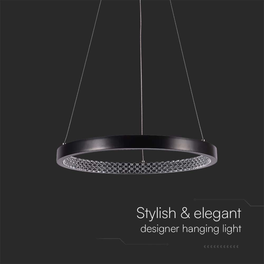 LED Lestenec na vrvici LED/19W/230V 3000K črna