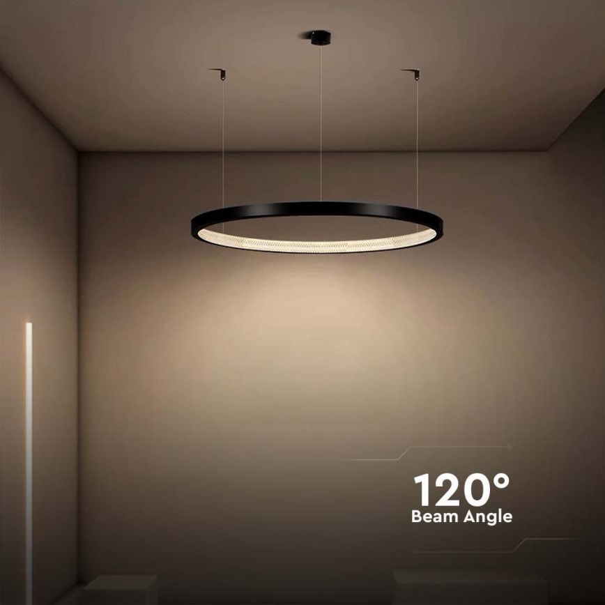 LED Lestenec na vrvici LED/19W/230V 4000K črna