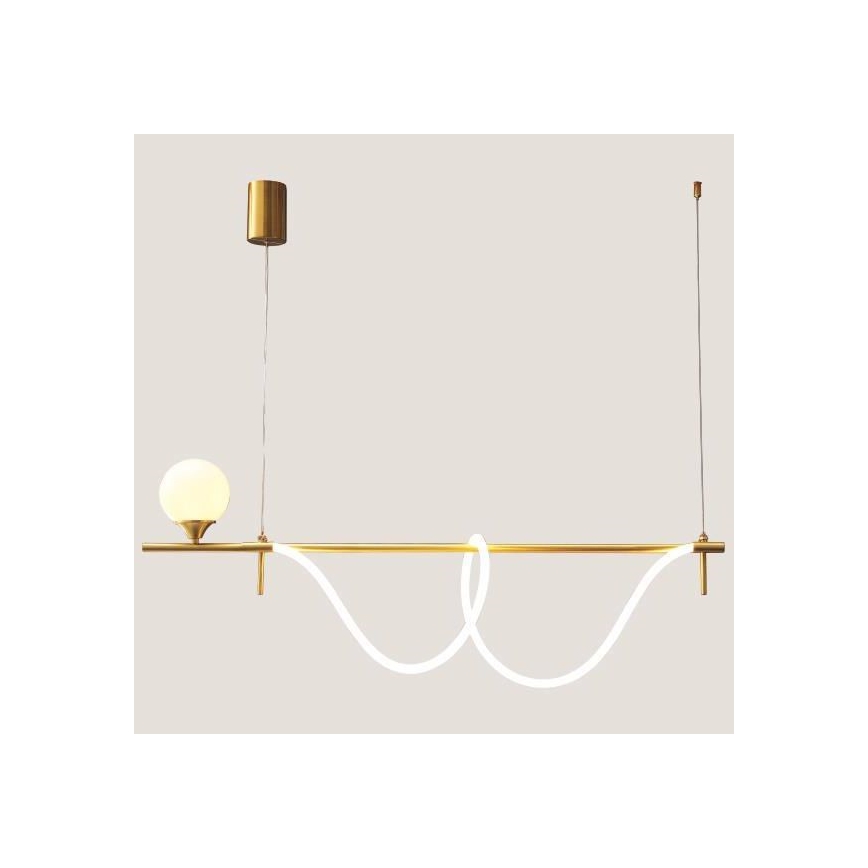 LED Lestenec na vrvici LED/20W/230V + 1xG9/10W/230V 3000K zlata