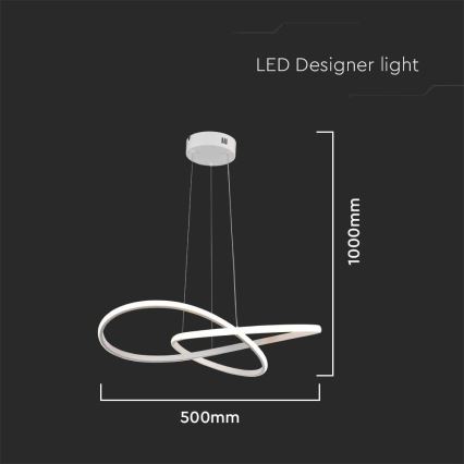 LED Lestenec na vrvici LED/20W/230V 3000K bela