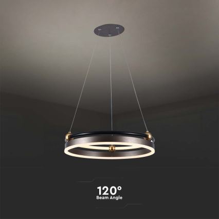 LED Lestenec na vrvici LED/20W/230V 3000K pr. 42 cm rjava