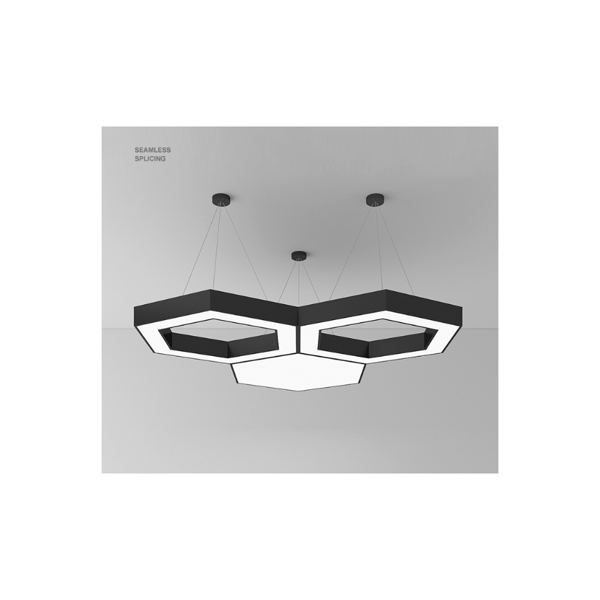 LED lestenec na vrvici LED/20W/230V, črn