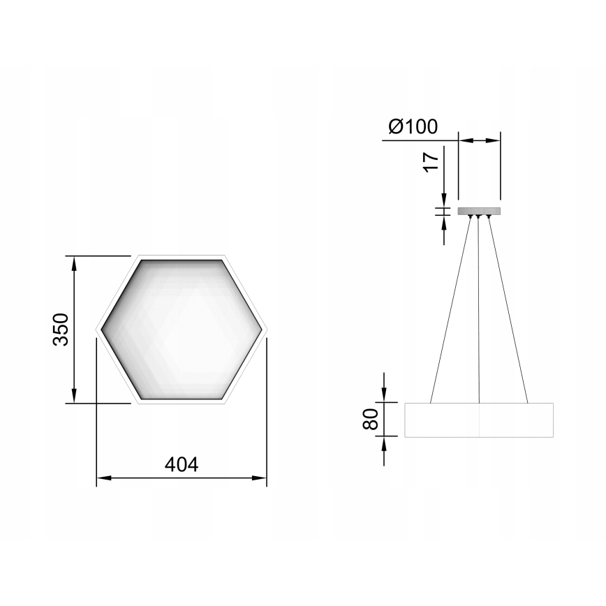 LED lestenec na vrvici LED/20W/230V, črn