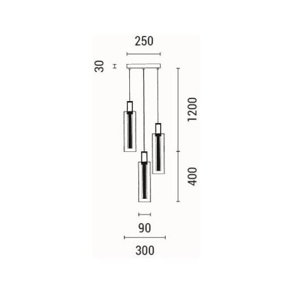 LED Lestenec na vrvici LED/21W/230V 3000K