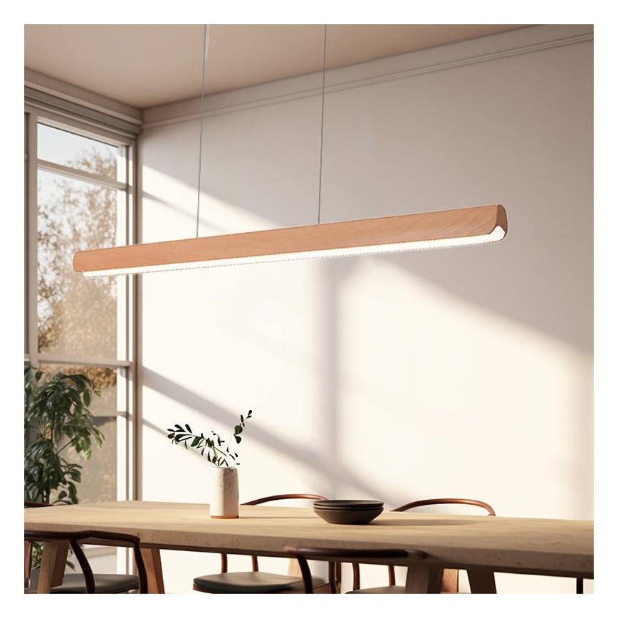 LED Lestenec na vrvici LED/22W/230V 4000K 120 cm bukev/trden les