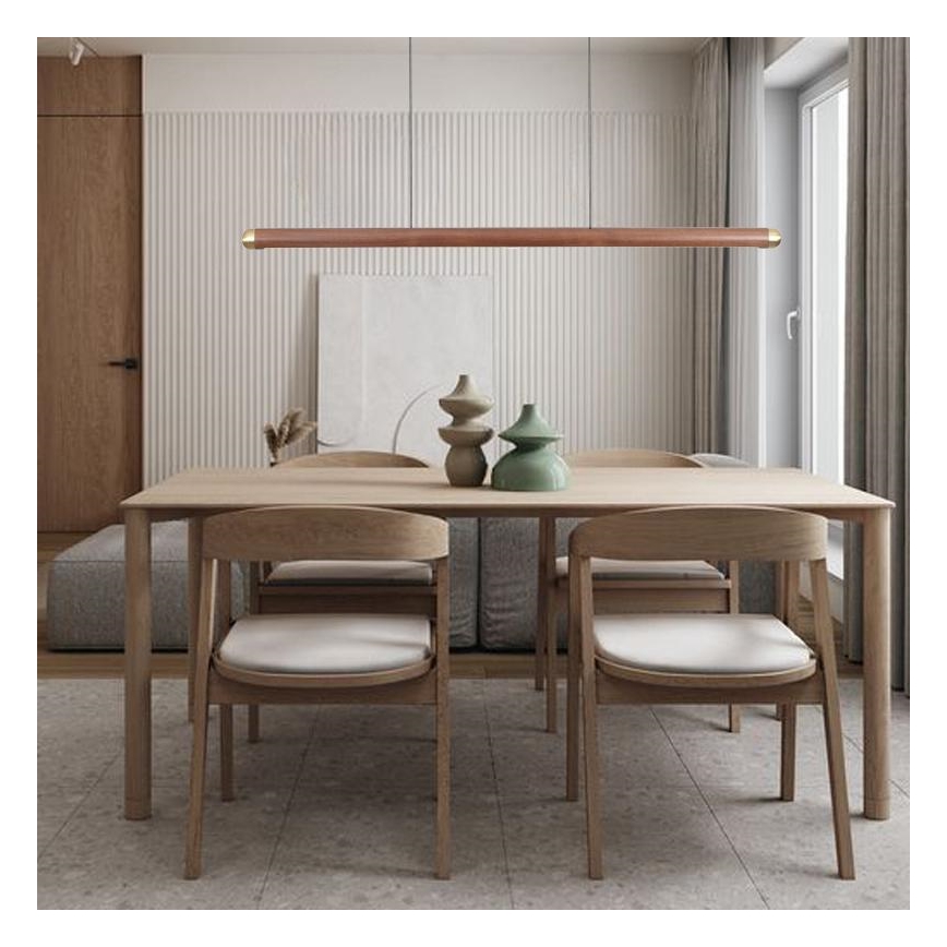 LED Lestenec na vrvici LED/22W/230V 4000K 120 cm pepel/trden les