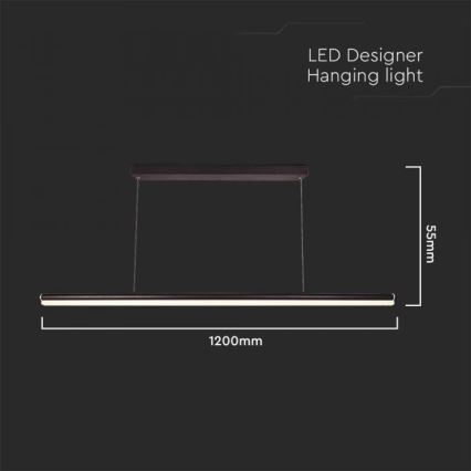 LED Lestenec na vrvici LED/23W/230V 4000K 120 cm črna