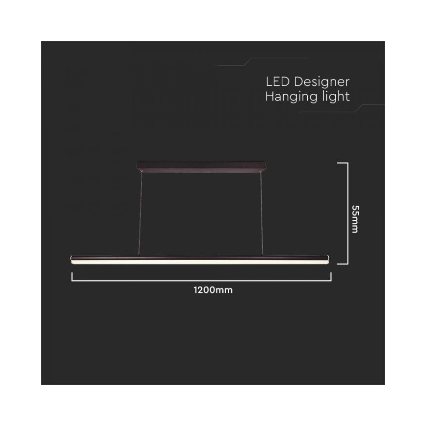 LED Lestenec na vrvici LED/23W/230V 4000K 120 cm črna