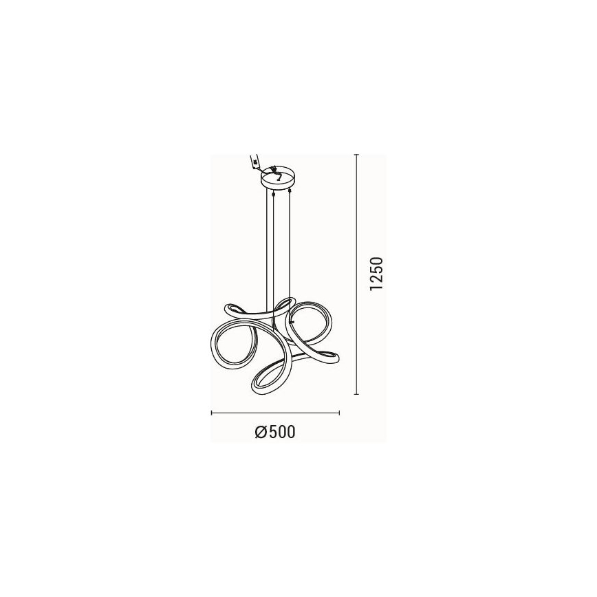 LED Lestenec na vrvici LED/24W/230V 3000K 50x120 cm