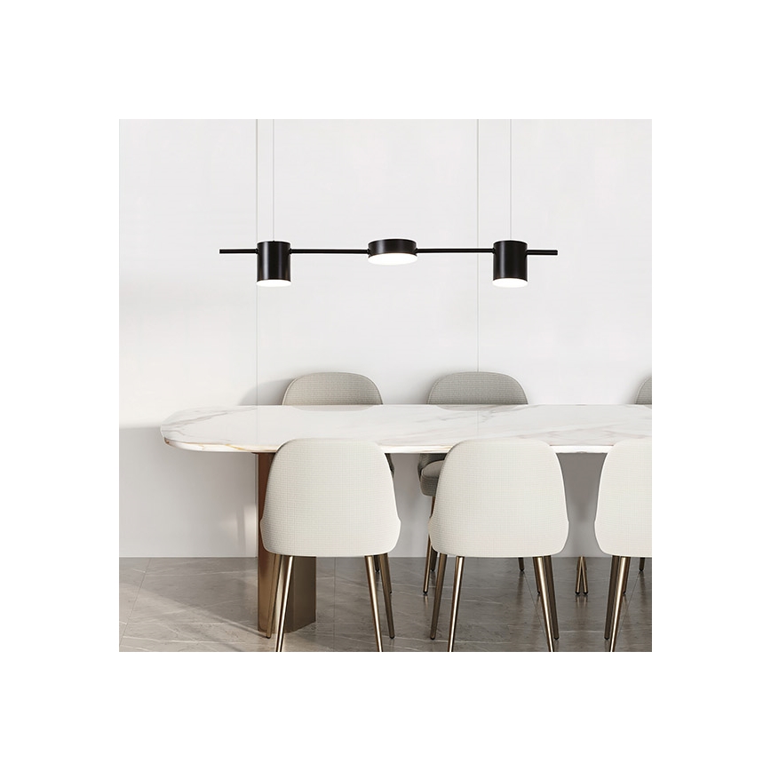 LED Lestenec na vrvici LED/24W/230V 3000K črna