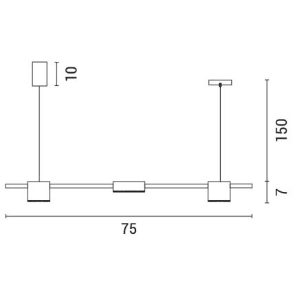 LED Lestenec na vrvici LED/24W/230V 3000K črna