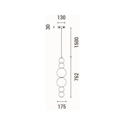 LED Lestenec na vrvici LED/24W/230V 3000K