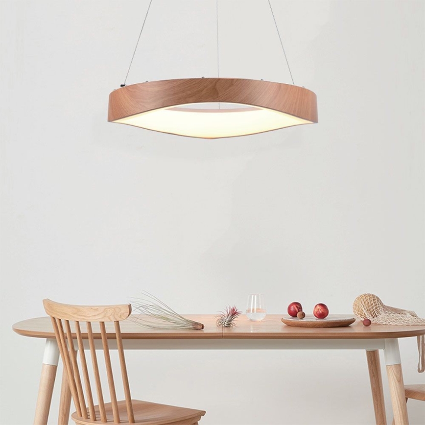 LED Lestenec na vrvici LED/25W/230V 3000K ø 50 cm rjava