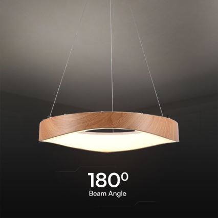 LED Lestenec na vrvici LED/25W/230V 3000K ø 50 cm rjava