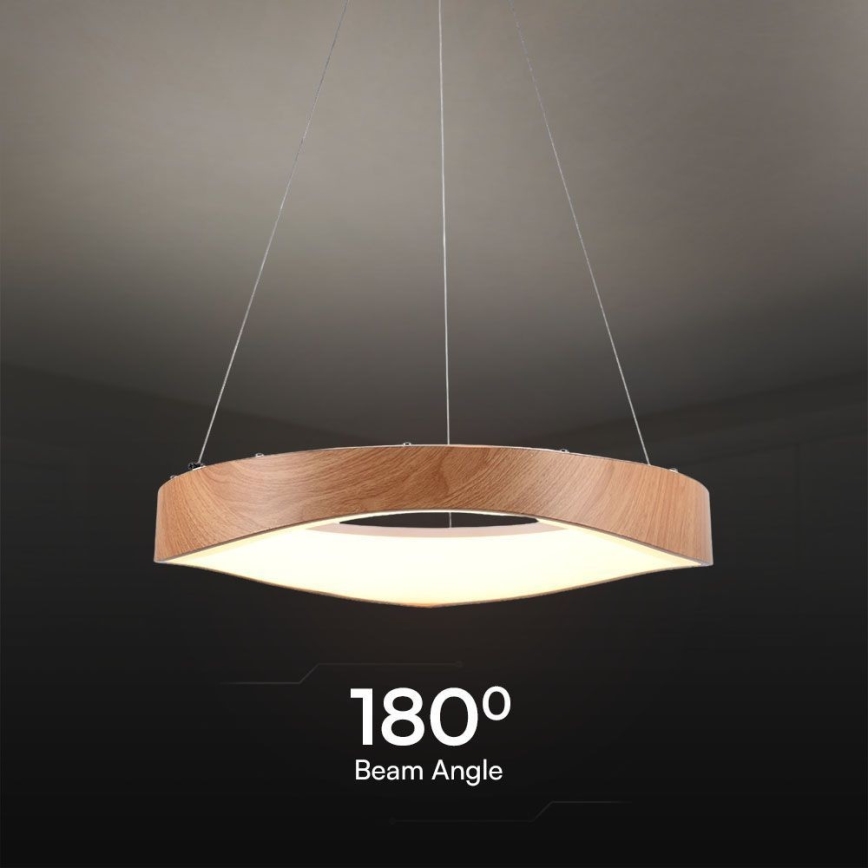 LED Lestenec na vrvici LED/25W/230V 3000K ø 50 cm rjava