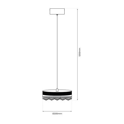 LED Lestenec na vrvici LED/25W/230V pr. 20 cm zlata