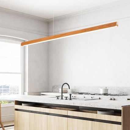 LED Lestenec na vrvici LED/26W/230V 4000K 150 cm bukev/trden les