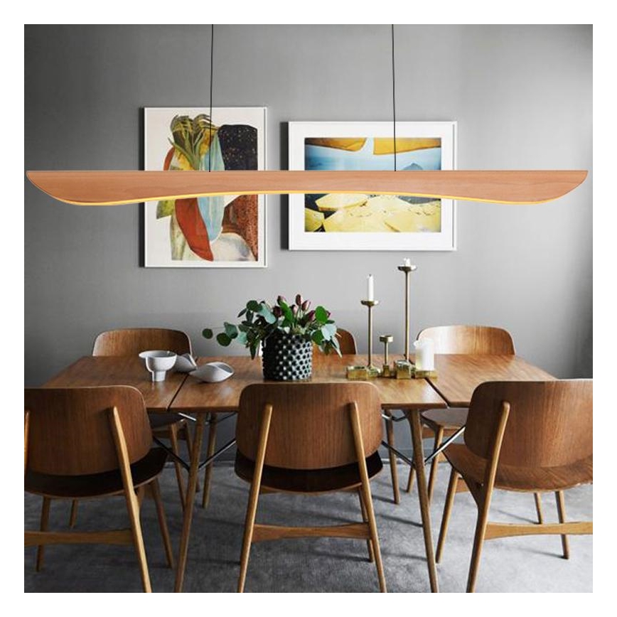 LED Lestenec na vrvici LED/26W/230V 4000K 150 cm bukev/trden les
