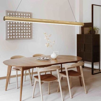 LED Lestenec na vrvici LED/26W/230V 4000K 150 cm pepel/trden les