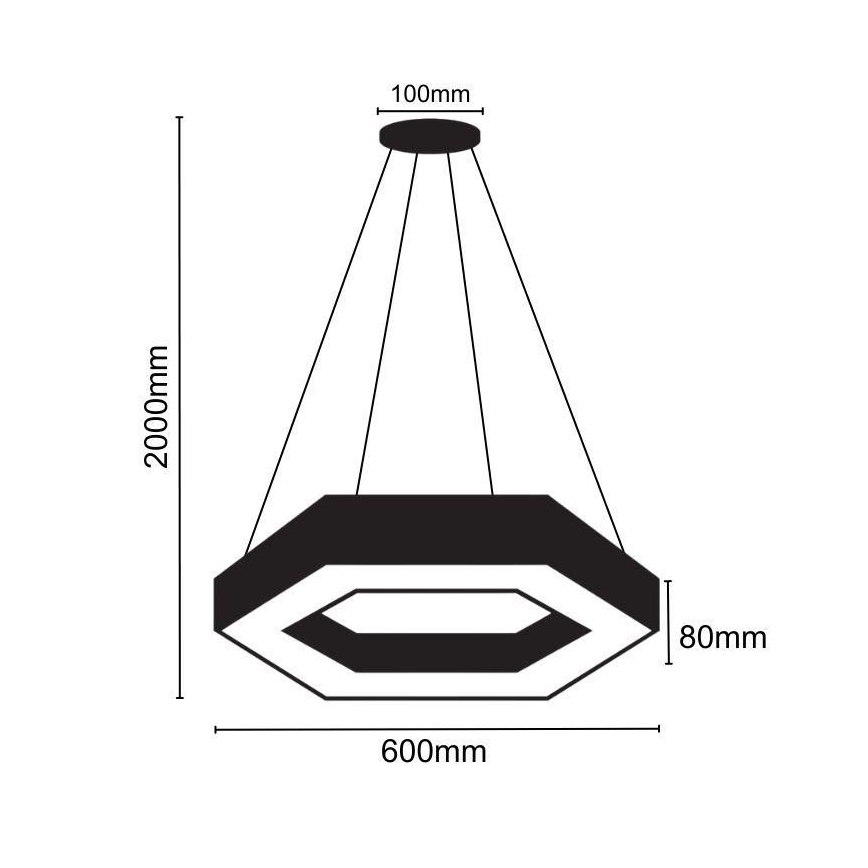 LED Lestenec na vrvici LED/28W/230V 4000K pr. 60 cm