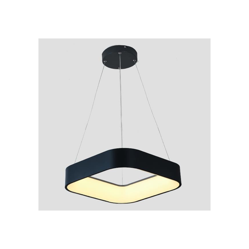 LED Lestenec na vrvici LED/30W/230V 3000K 45x45 cm črna