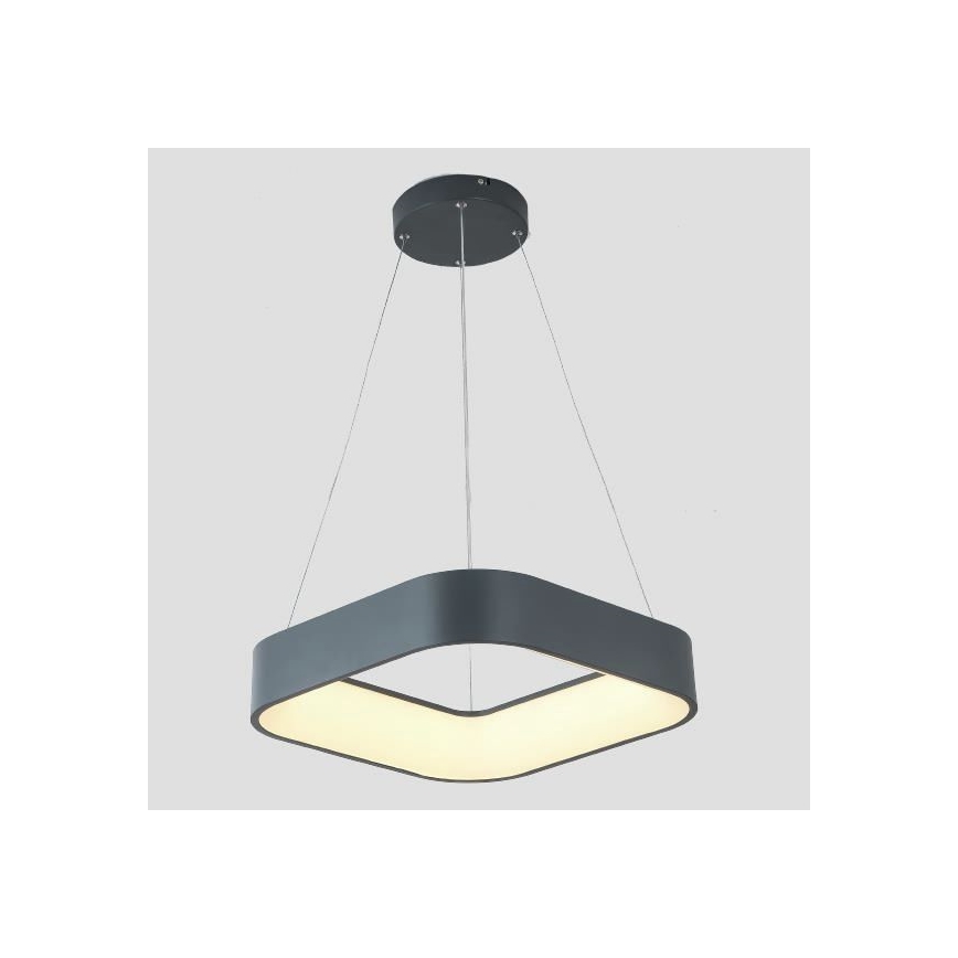 LED Lestenec na vrvici LED/30W/230V 3000K 45x45 cm siva