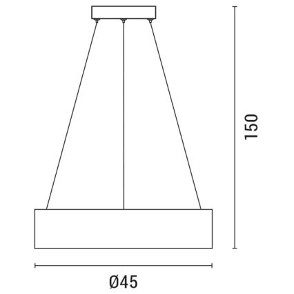 LED Lestenec na vrvici LED/30W/230V 3000K pr. 45 cm črna/hrast