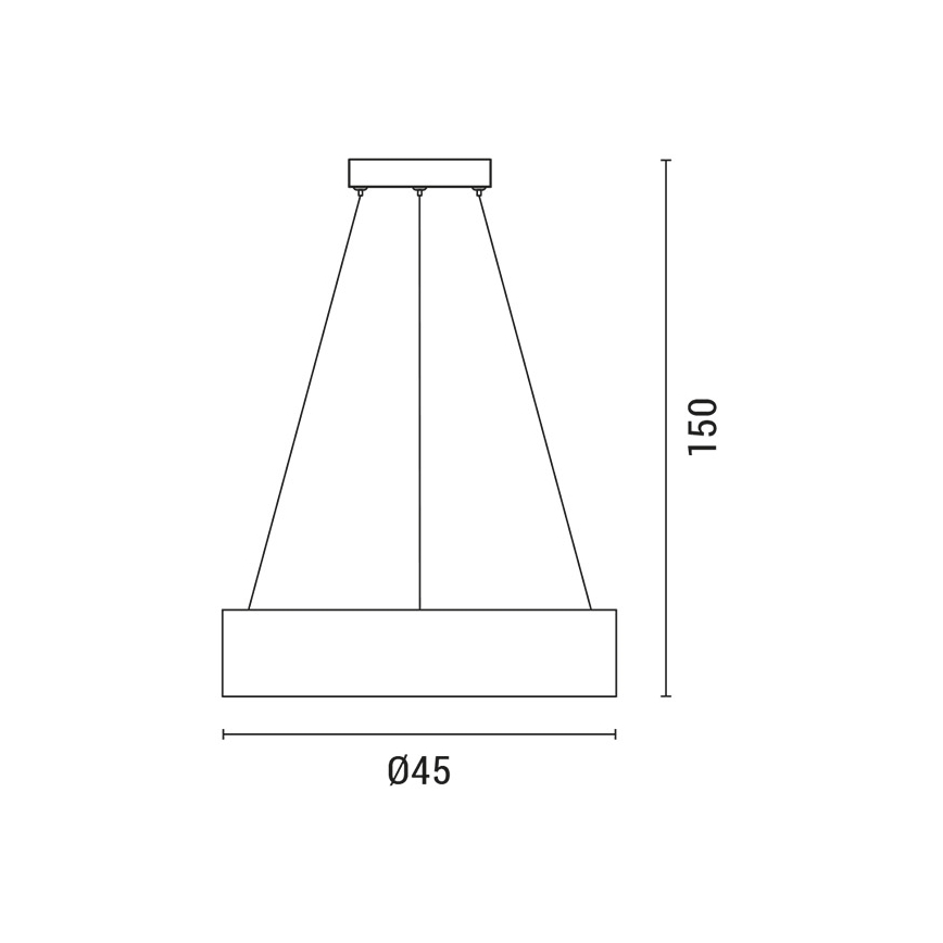 LED Lestenec na vrvici LED/30W/230V 3000K pr. 45 cm črna/hrast