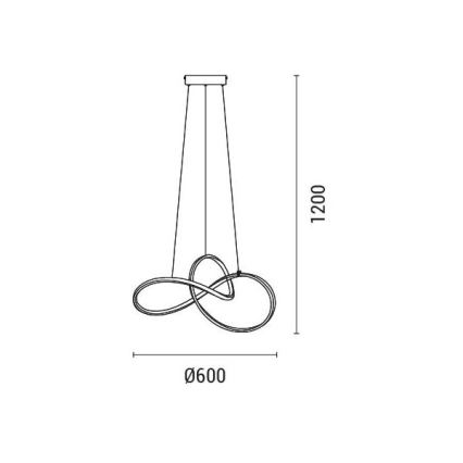 LED Lestenec na vrvici LED/30W/230V 3000K