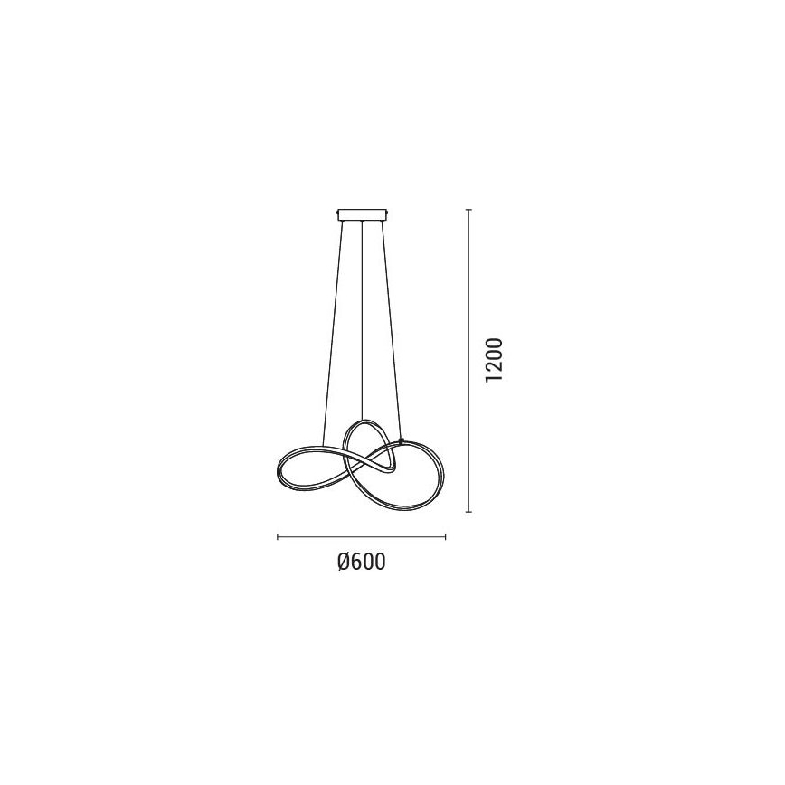LED Lestenec na vrvici LED/30W/230V 3000K