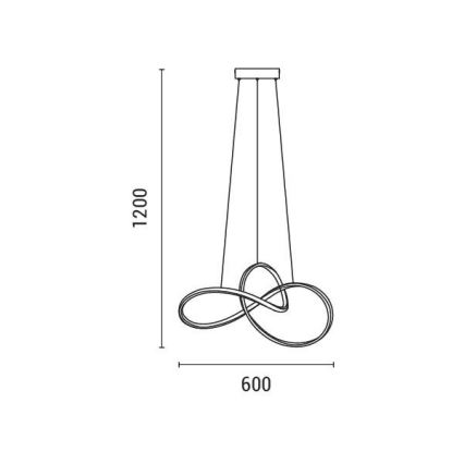 LED Lestenec na vrvici LED/30W/230V 3000K