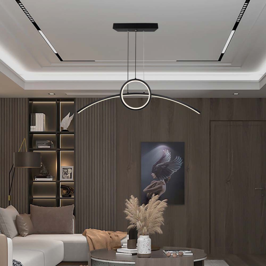 LED Lestenec na vrvici LED/30W/230V 4000K 88 cm črna