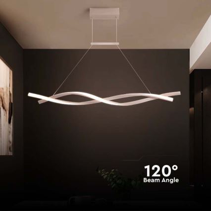 LED Lestenec na vrvici LED/30W/230V 4000K bela