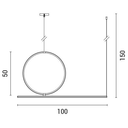 LED Lestenec na vrvici LED/32W/230V 3000K črna