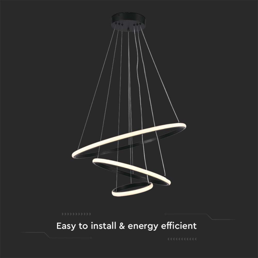 LED Lestenec na vrvici LED/32W/230V 3000K črna