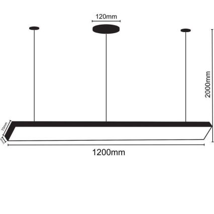 LED Lestenec na vrvici LED/32W/230V 4000K pr. 120 cm črna