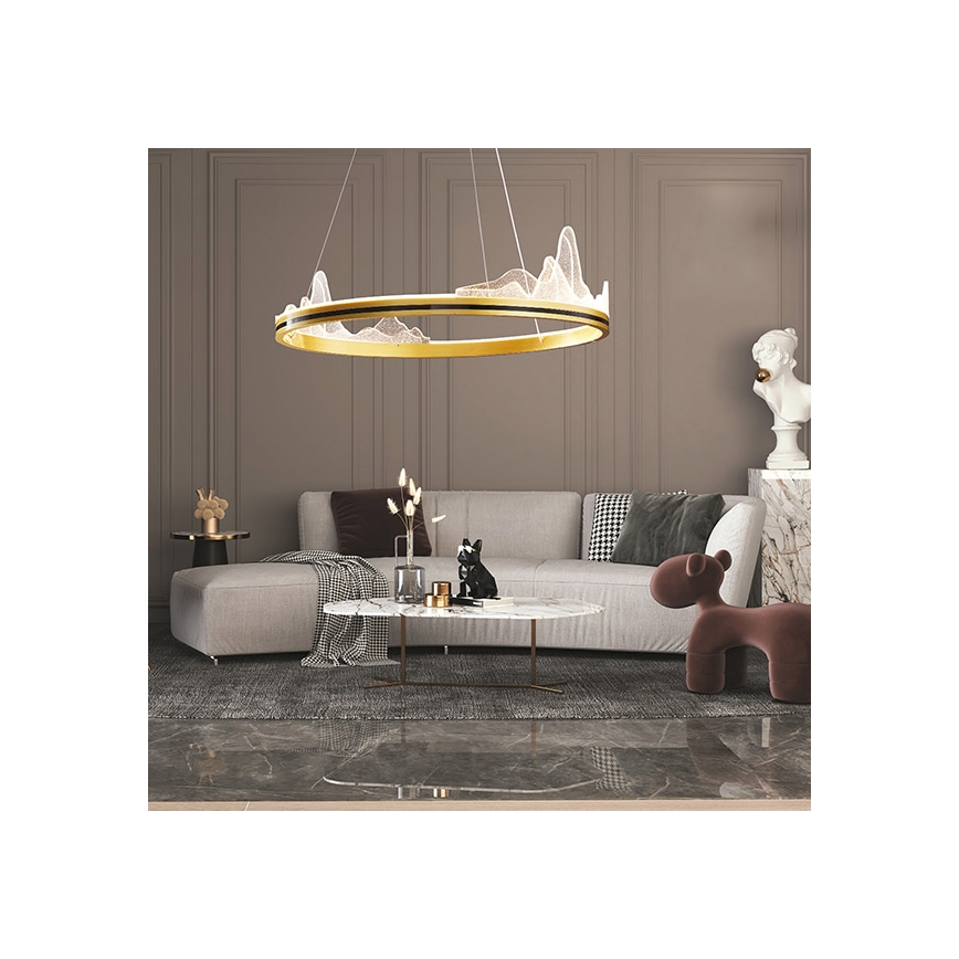 LED Lestenec na vrvici LED/35W/230V 3000K zlata