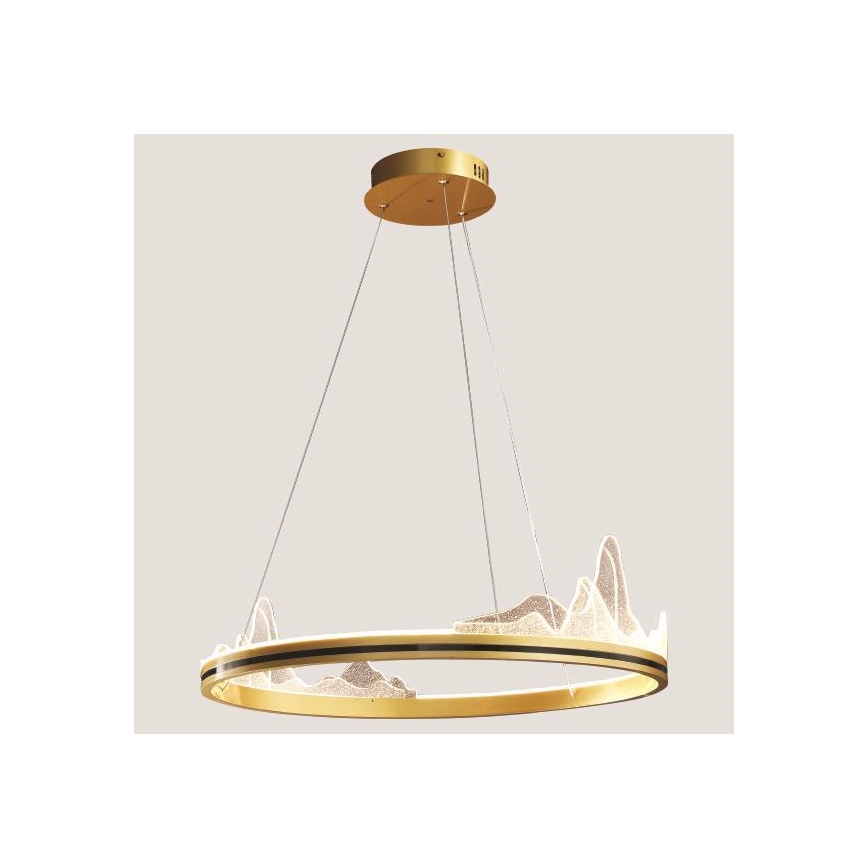 LED Lestenec na vrvici LED/35W/230V 3000K zlata