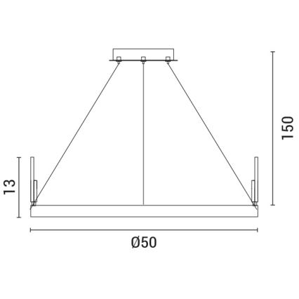 LED Lestenec na vrvici LED/35W/230V 3000K zlata