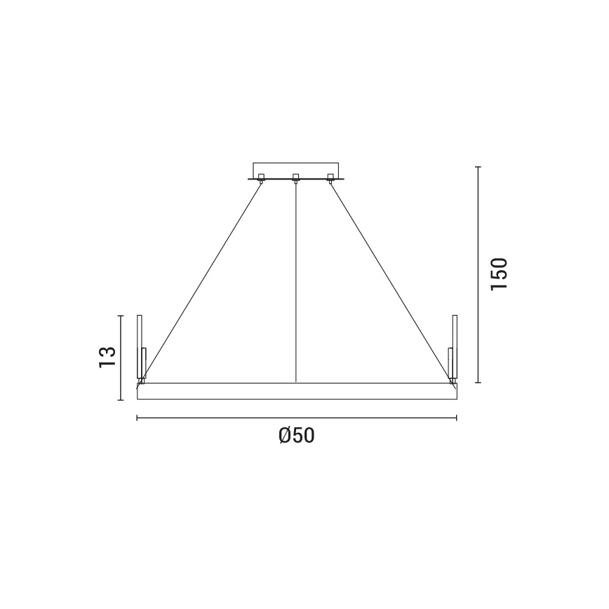 LED Lestenec na vrvici LED/35W/230V 3000K zlata