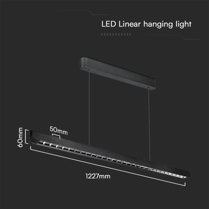 LED Lestenec na vrvici LED/36W/230V 3000/4000/6400K črna