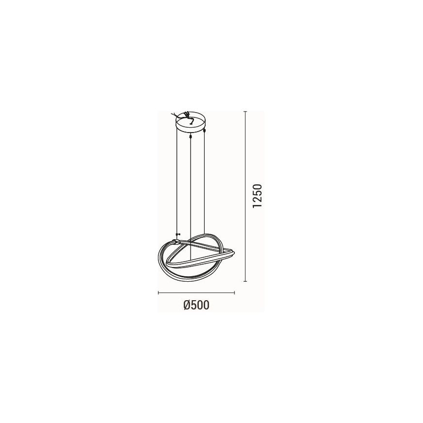LED Lestenec na vrvici LED/38W/230V 3000K 50x120 cm