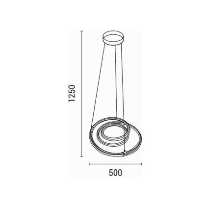 LED Lestenec na vrvici LED/38W/230V 3000K 50x50 cm