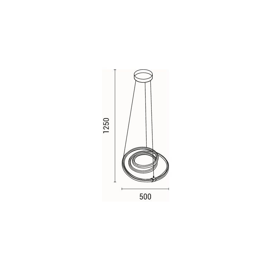 LED Lestenec na vrvici LED/38W/230V 3000K 50x50 cm