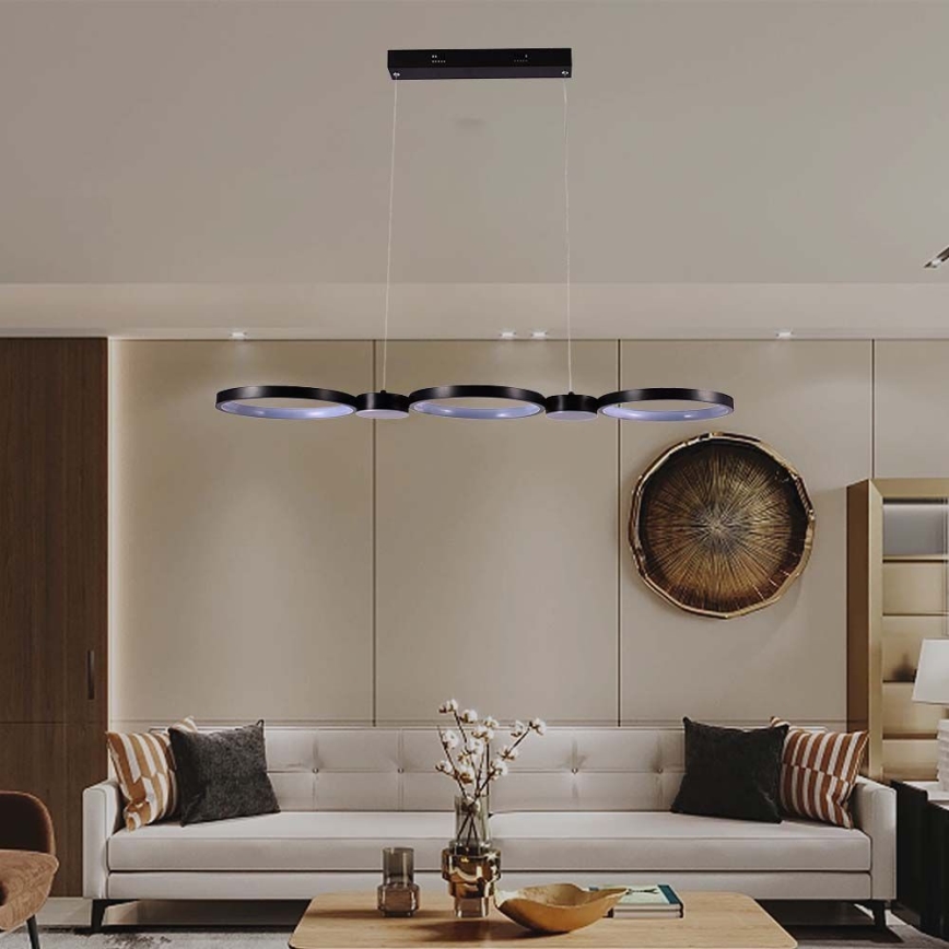LED Lestenec na vrvici LED/38W/230V 3000K črna