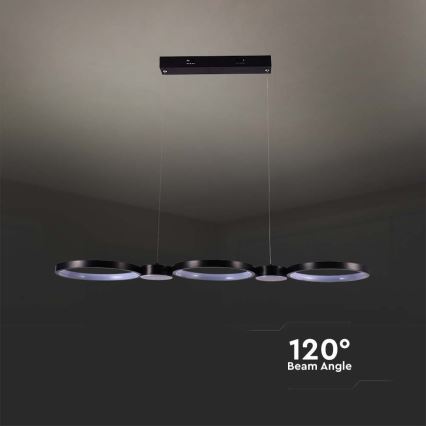 LED Lestenec na vrvici LED/38W/230V 3000K črna