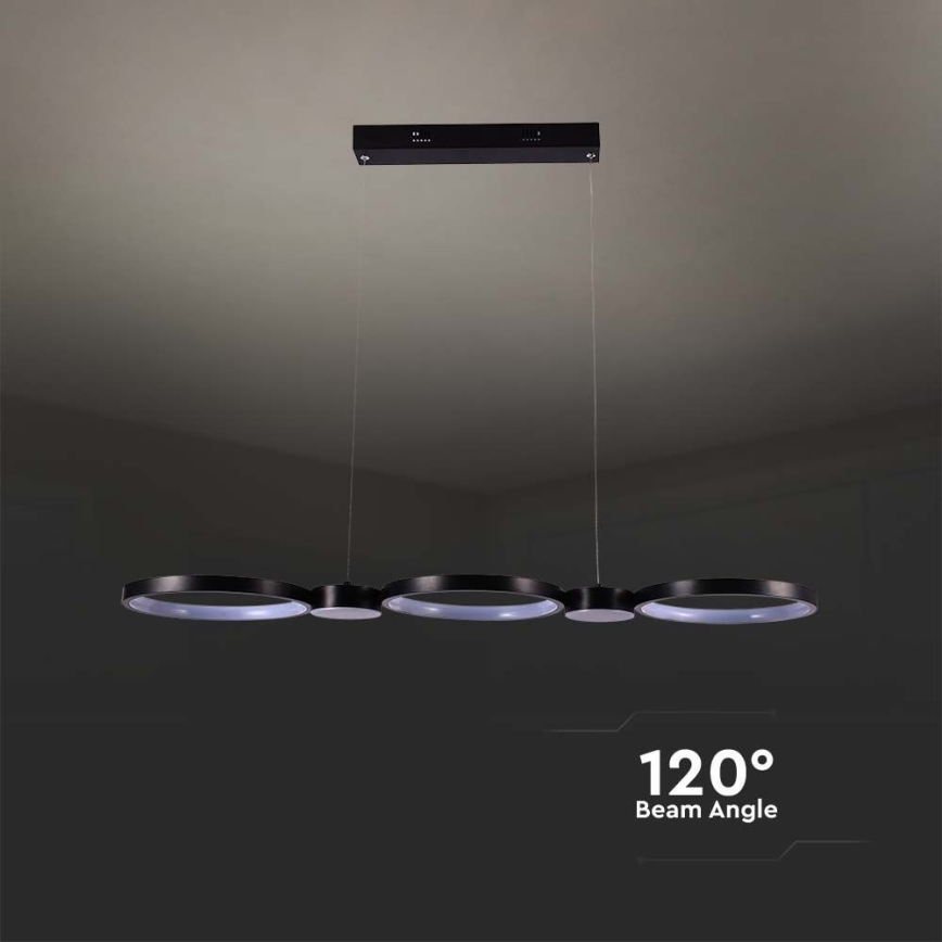 LED Lestenec na vrvici LED/38W/230V 3000K črna
