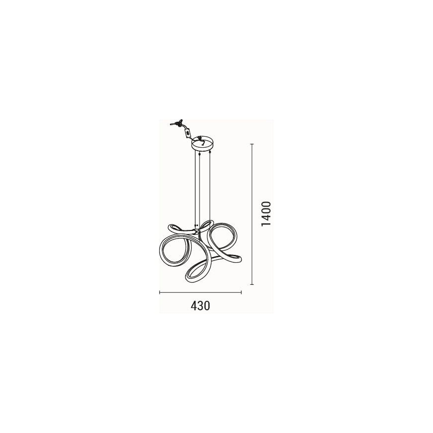 LED Lestenec na vrvici LED/38W/230V 3000K