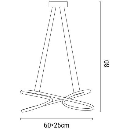 LED Lestenec na vrvici LED/40W/230V 4000K črna